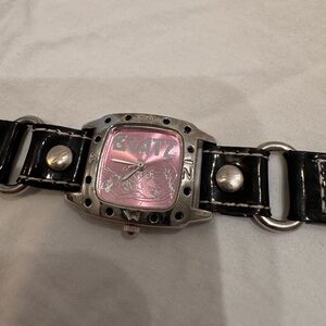 Vintage Y2K Bratz Pink and Black Leather Women’s Strap Watch